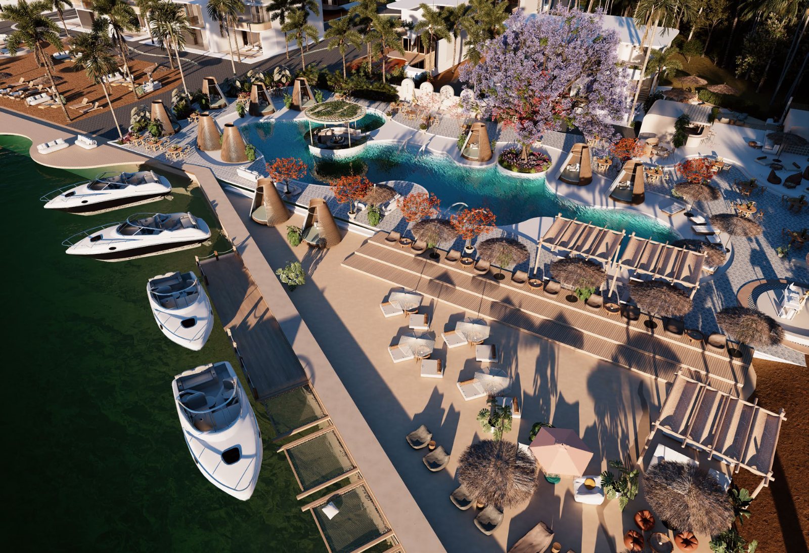 The marina from above